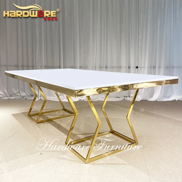 Wholesale New Design Modern Metal Legs Luxury White Mdf Table For Wedding