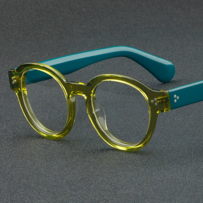2023 OEM New Classic Design Quality Acetate Optical Frame Round Eyeglasses Women Lady Unisex Thick Frames