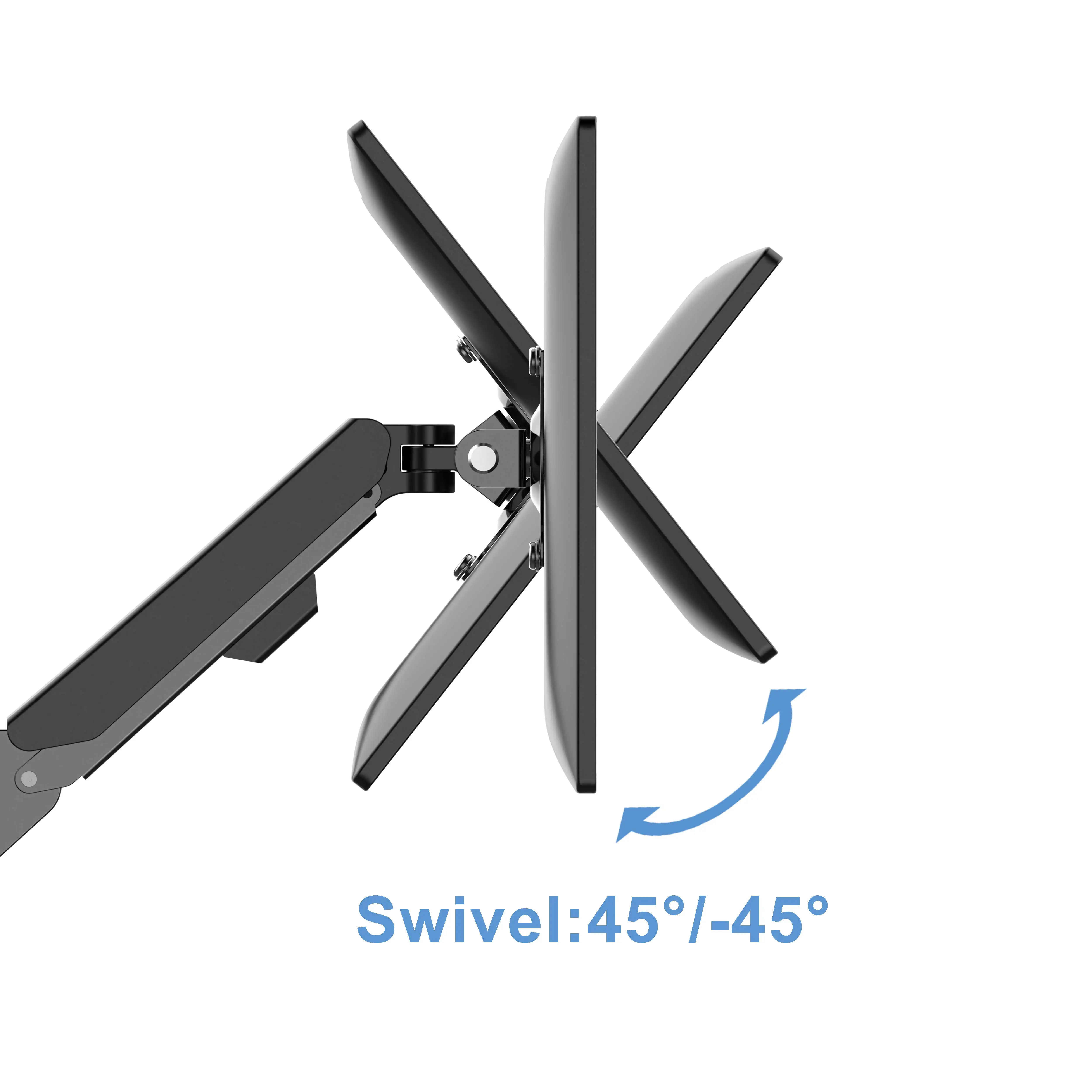 
Dual Gas Spring Arm Computer LCD Articulated Desk Monitor Mount Arm 