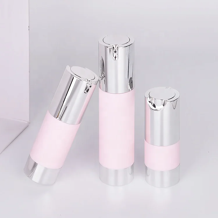 Wholesale 15ml 30ml 40g 50ml empty travel mini vacuum clear round airless lotion cream plastic bottle for skin care