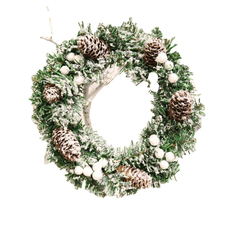 Christmas Ornaments 30cm Simulation Flocking Garland Christmas Tree Accessories Christmas Garland