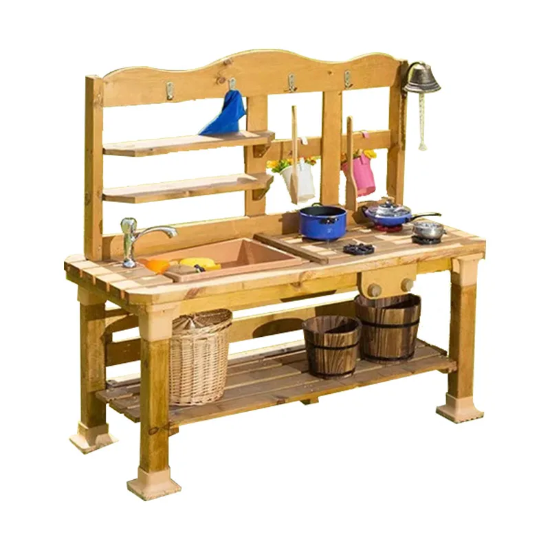 custom Simulation Educational Cooking wooden Big kitchen  toy (1600357508771)
