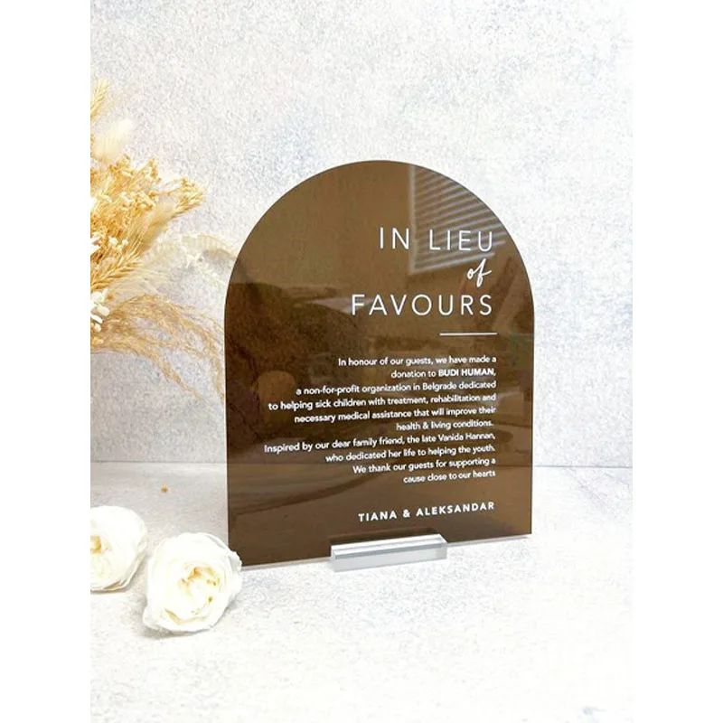 Custom Wedding Arch Bar Sign His Her Drinks Lucite Perspex Bar Table Sign For Wedding Menu Signature Drink Sign Gold Mirror