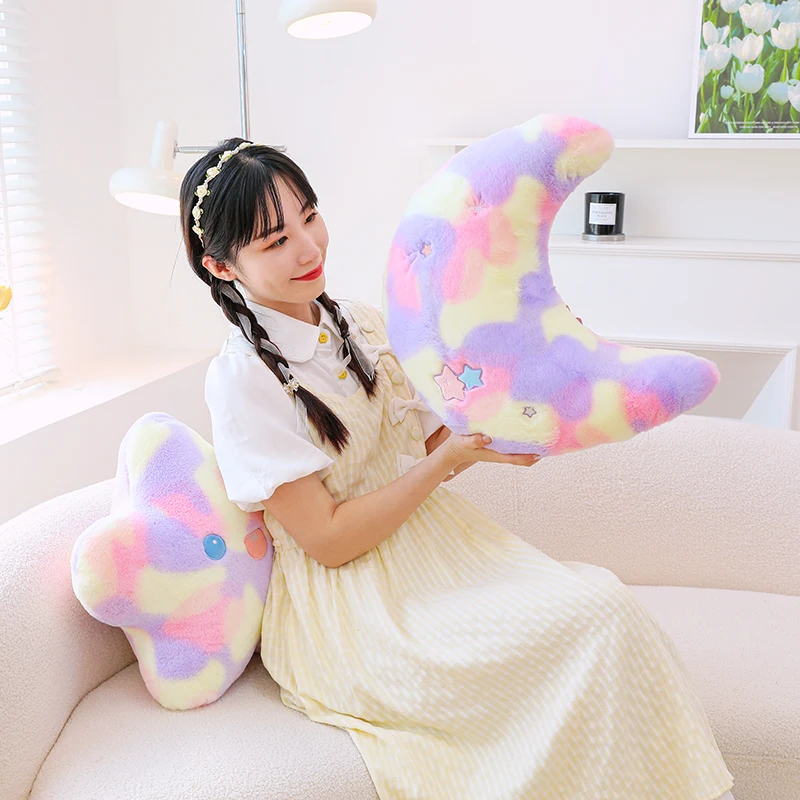 factory supply Tie dye flower Moon stars pillow living room sofa pillow plush toy skin