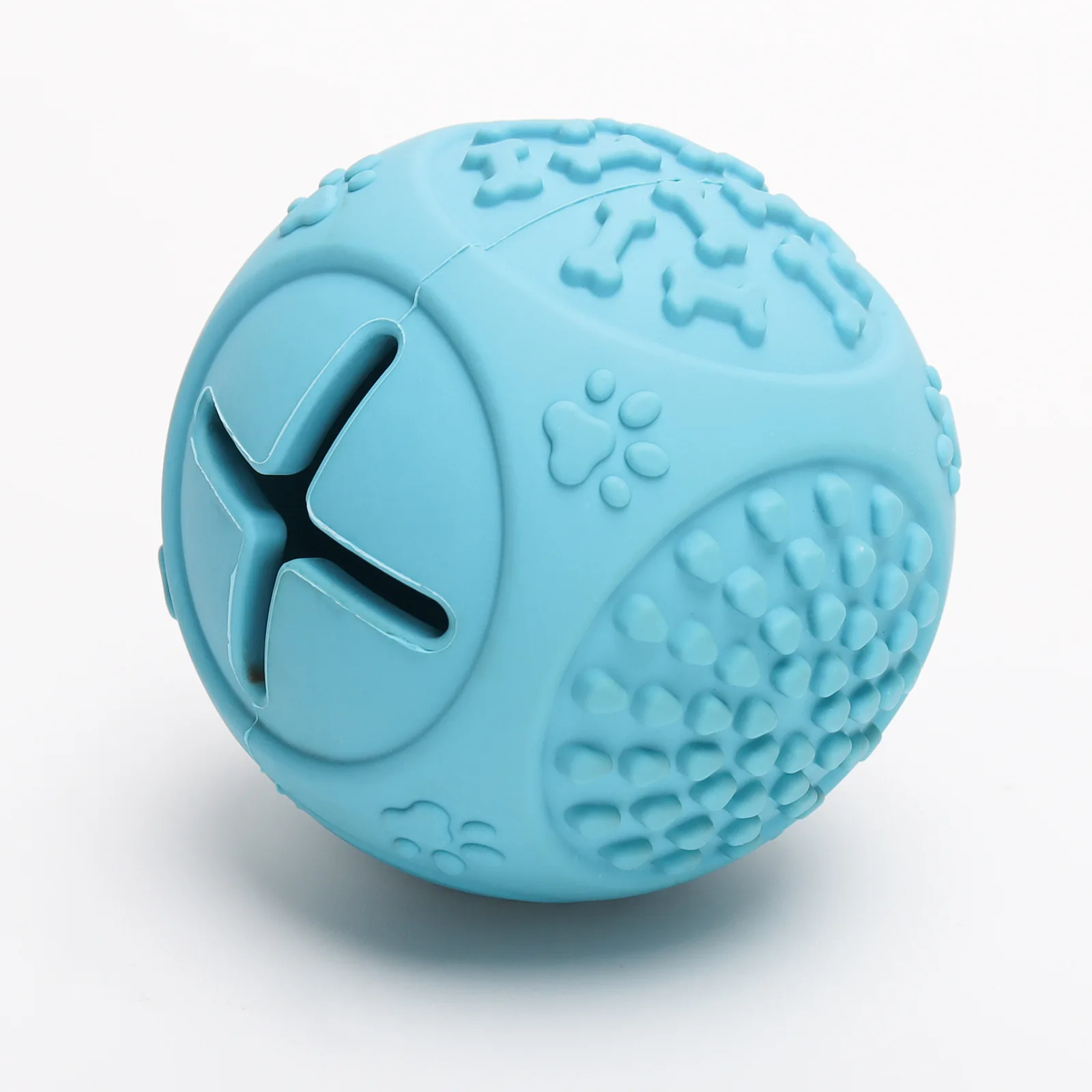 Pet Dog Toys Latex Dog Tough Chew Toys Tooth Cleaning Treat Ball Interactive Funny Dog TPR Rubber Ball Toy