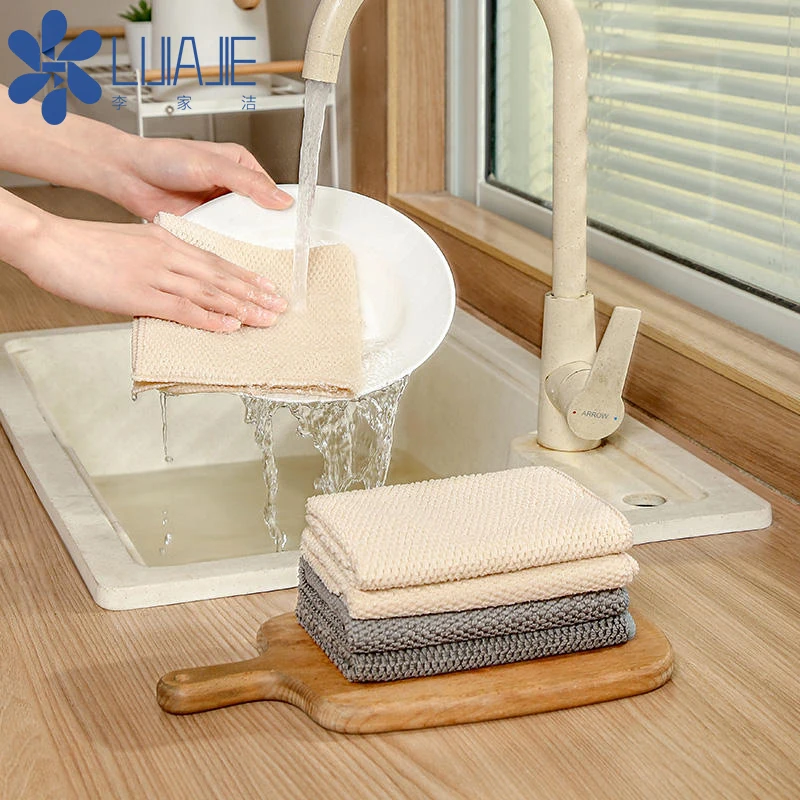 Niaona 13*16 Inch Microfiber Cloths Highly Absorbent Cleaning Rags Lint-Free Streak-Free for Dish Drying for Kitchen Home Office