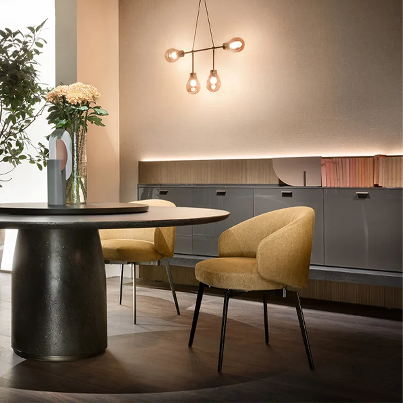 Chinese  wholesale modern design furniture nordic velvet modern luxury dining chairs in fabric hotel restaurant chairs