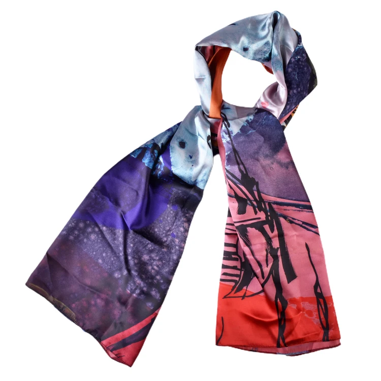 super soft Chiffon Shawls christmas custom printing for women luxury silk  ladies scarf and pashmina