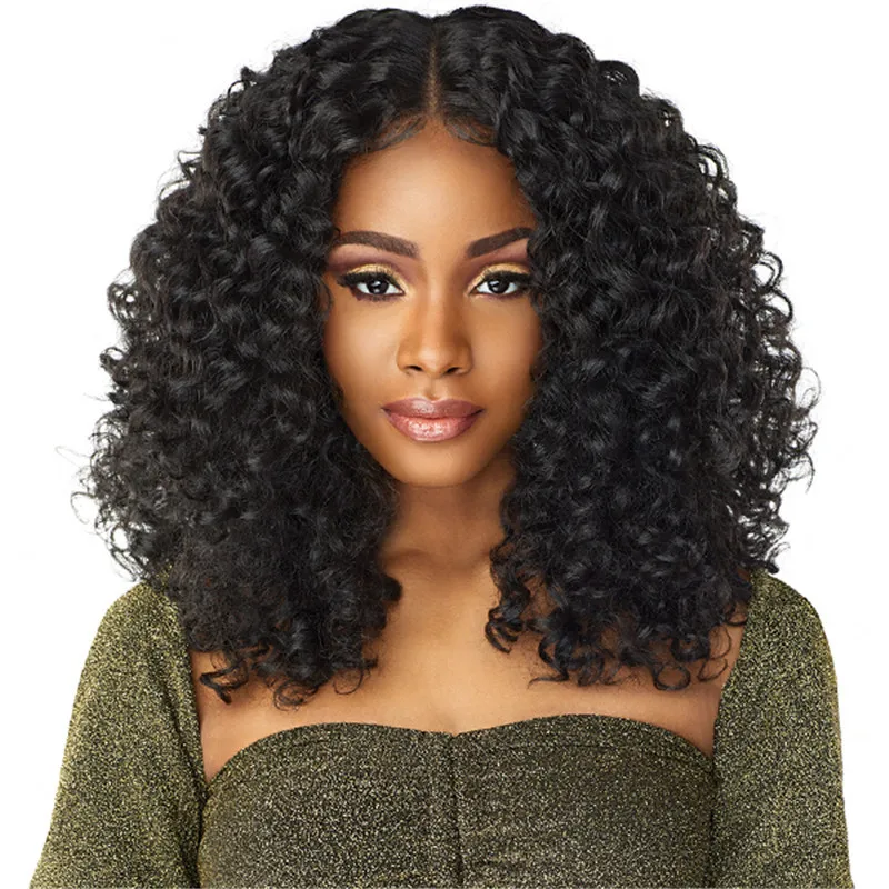 New Small Curly Synthetic wigs Hd  Headband Short Bob Wig Density Deep Curly Glueless Wigs for Black Women