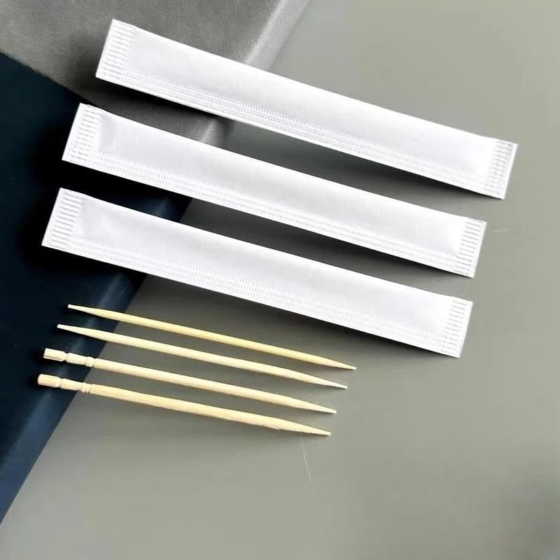 Buy 65mm   bulk cute holder birch wooden mini tools flat toothpicks mint  paper individually wrapped