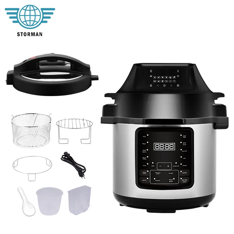 Premium Quality Two Display Gmark Cooking 2 In 1 Electric Pressure Cooker Air Fryer
