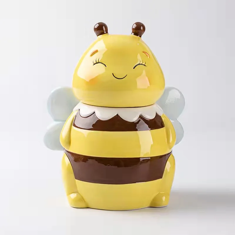 custom Kitchen Empty Storage Unique Bee Beehive Ceramic Honey jar