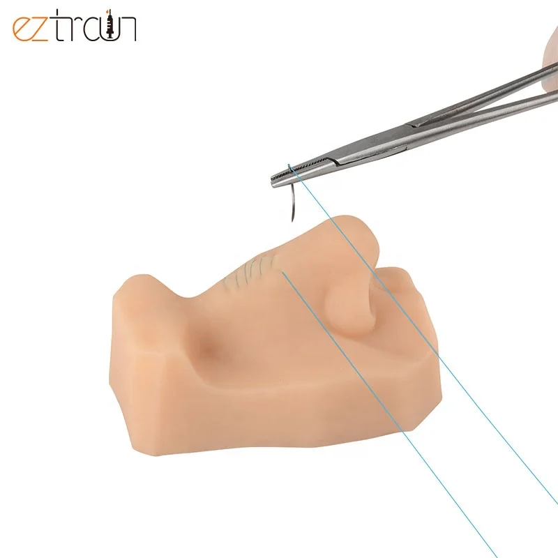 Anatomical Model Silicone Nose Model Suture Pad for Suture Training to Medical Students, Piercing Display