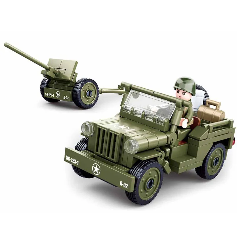 Sluban M38-0853 армии Willys автомобиля военная модель танка блок строительные игрушки для детей подарок