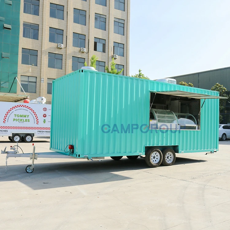 CAMP 16ft food trailer with full kitchen equipments Burger bakery container food truck mobile fast food cart