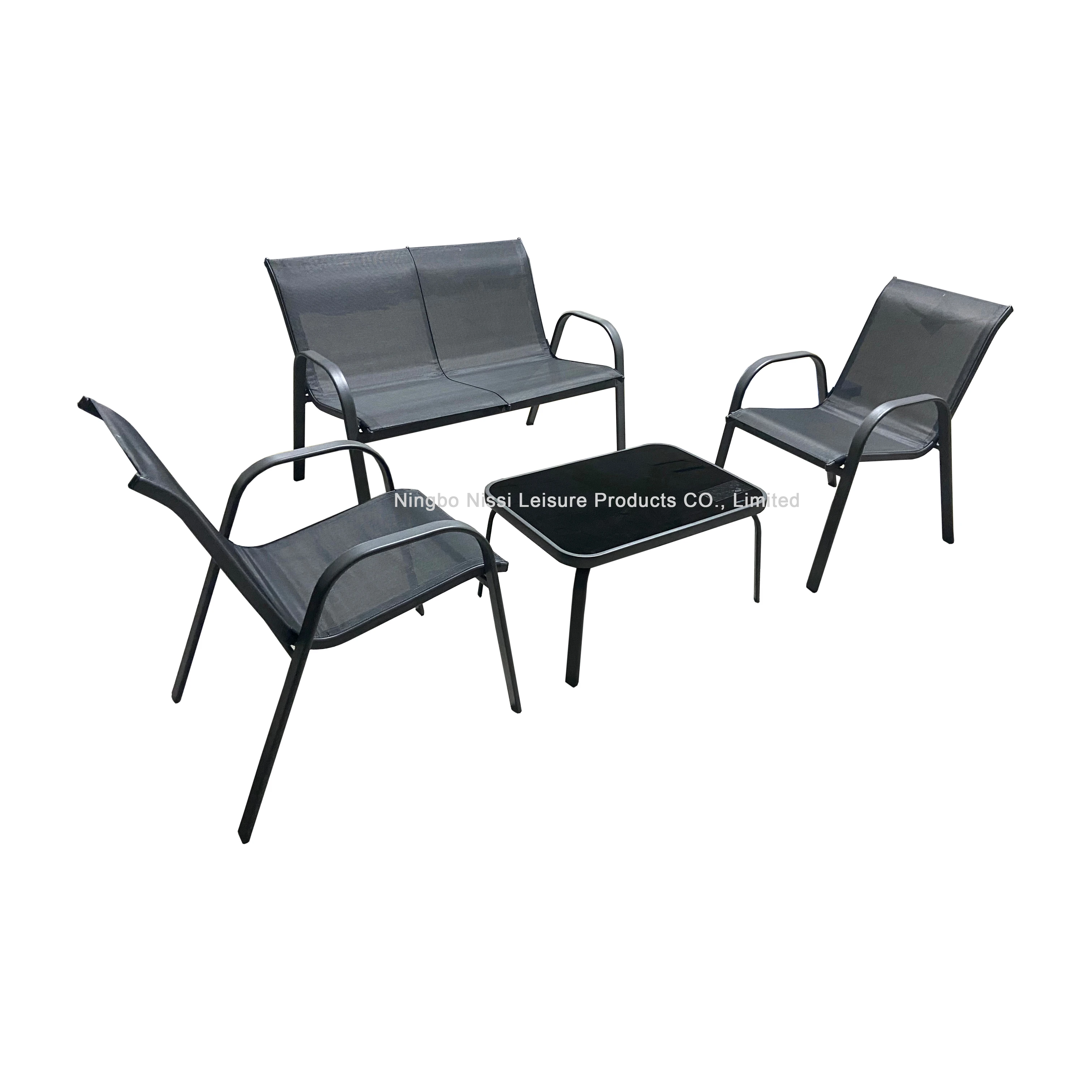 4PCS Metal Outdoor Patio Furniture Set With 4 Seats KD