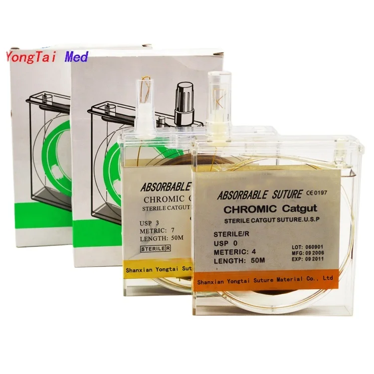 
Animal Use Veterinary PGA Chromic Catgut Nylon Silk Surgical Suture with Needles 