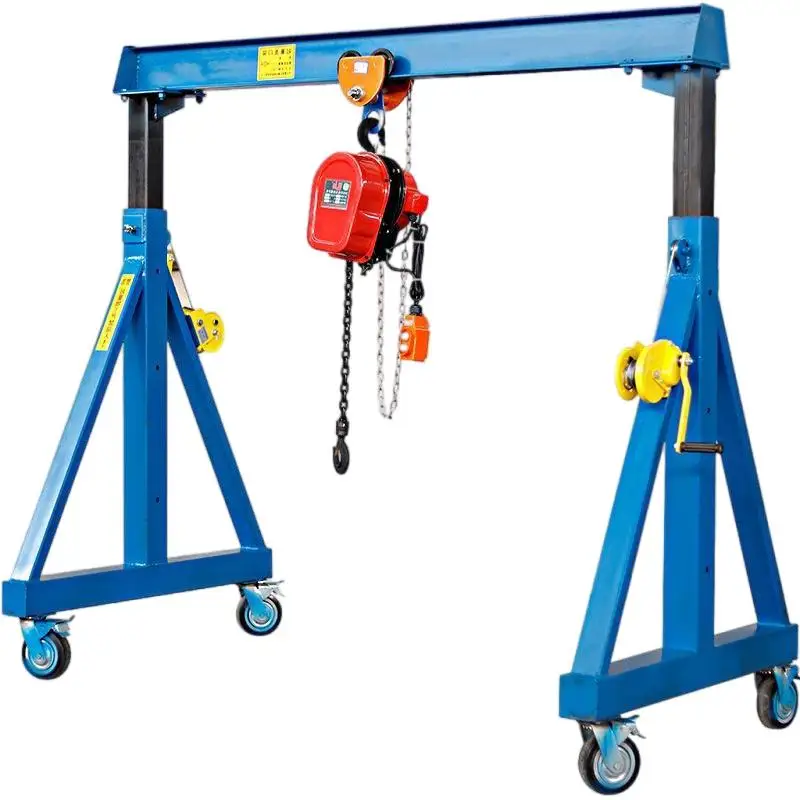 Light duty 0.5ton 1 ton adjustable portable mobile mini gantry cranes