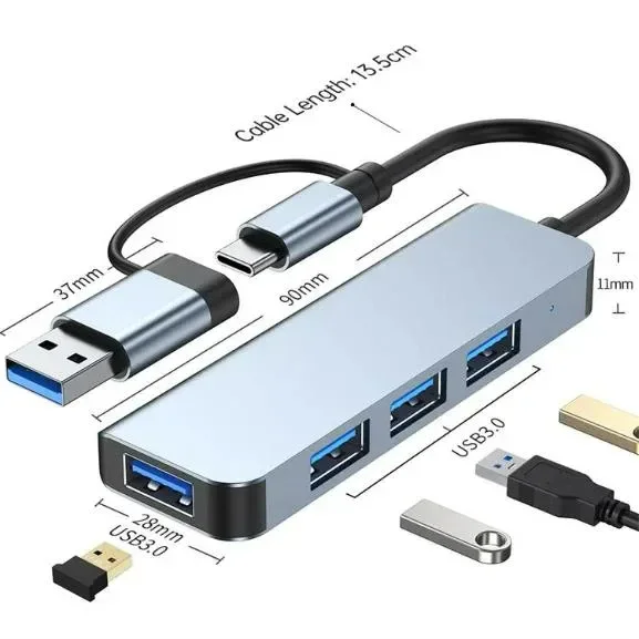 type b 4 In 1 Multi port USB 3.0  minisopuru usb c hub rotatable official raspberry pi  hub usb 3.0 4 portas
