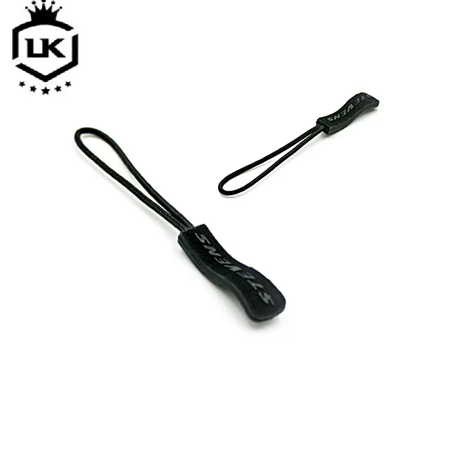 U shape decorative plastic zipper pull cord brand logo TPU string zipper puller for Jacket