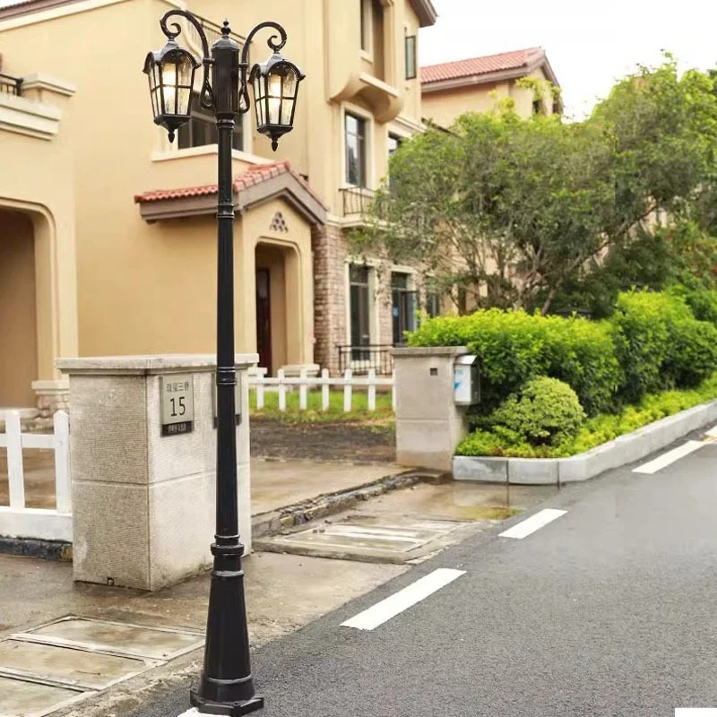 Ancient Roman double headed courtyard villa waterproof garden lamp community landscape garden outdoor lamp garden decoration