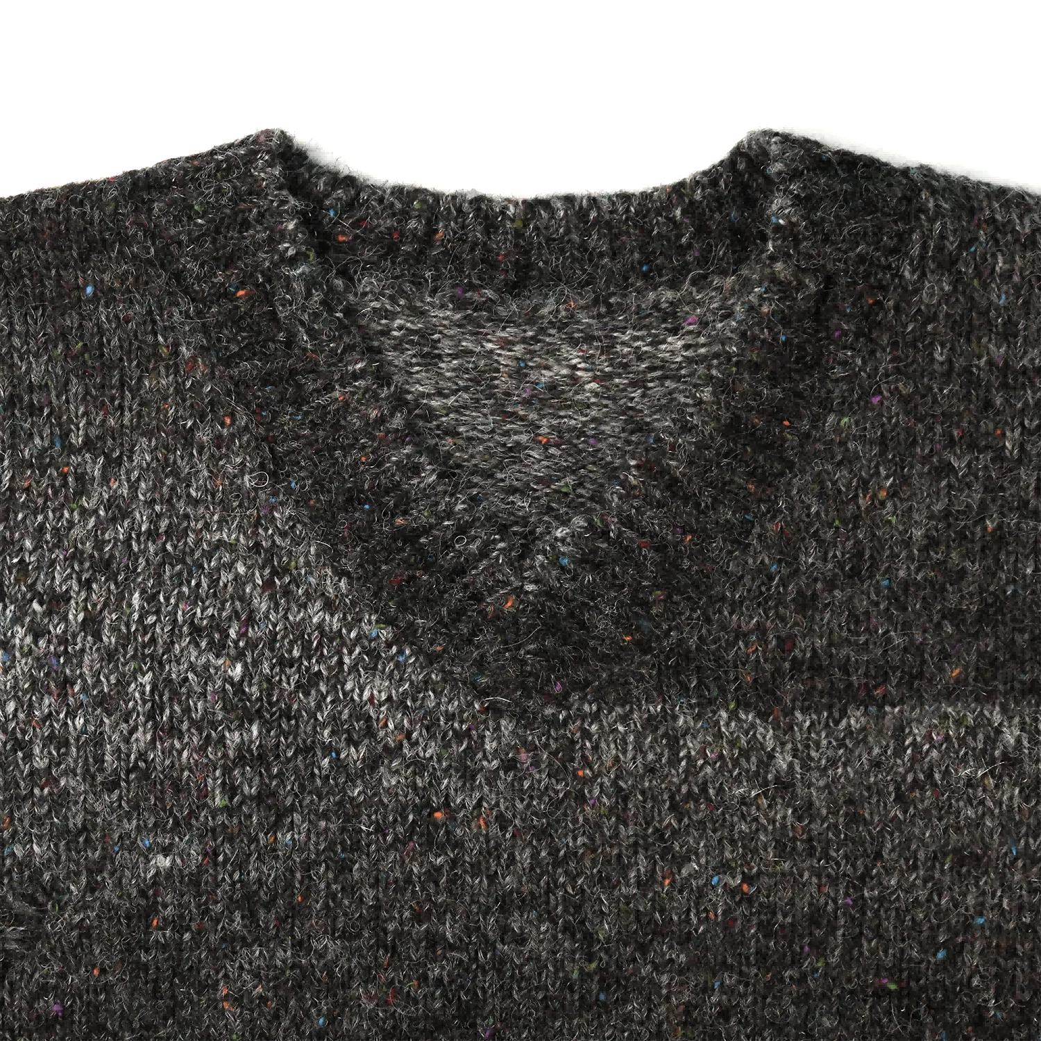 AiNear wholesale custom logo design oem & odm gradient sleeveless v neck distressed ripped men mohair knitted fuzzy vest sweater