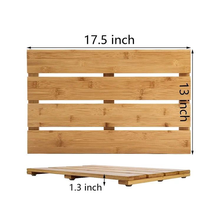 Hot Selling Bath Shower Mat Teak Wood Luxury Spa Solid Indoor / Outdoor Inside Or On The Bathroom Bath Mat
