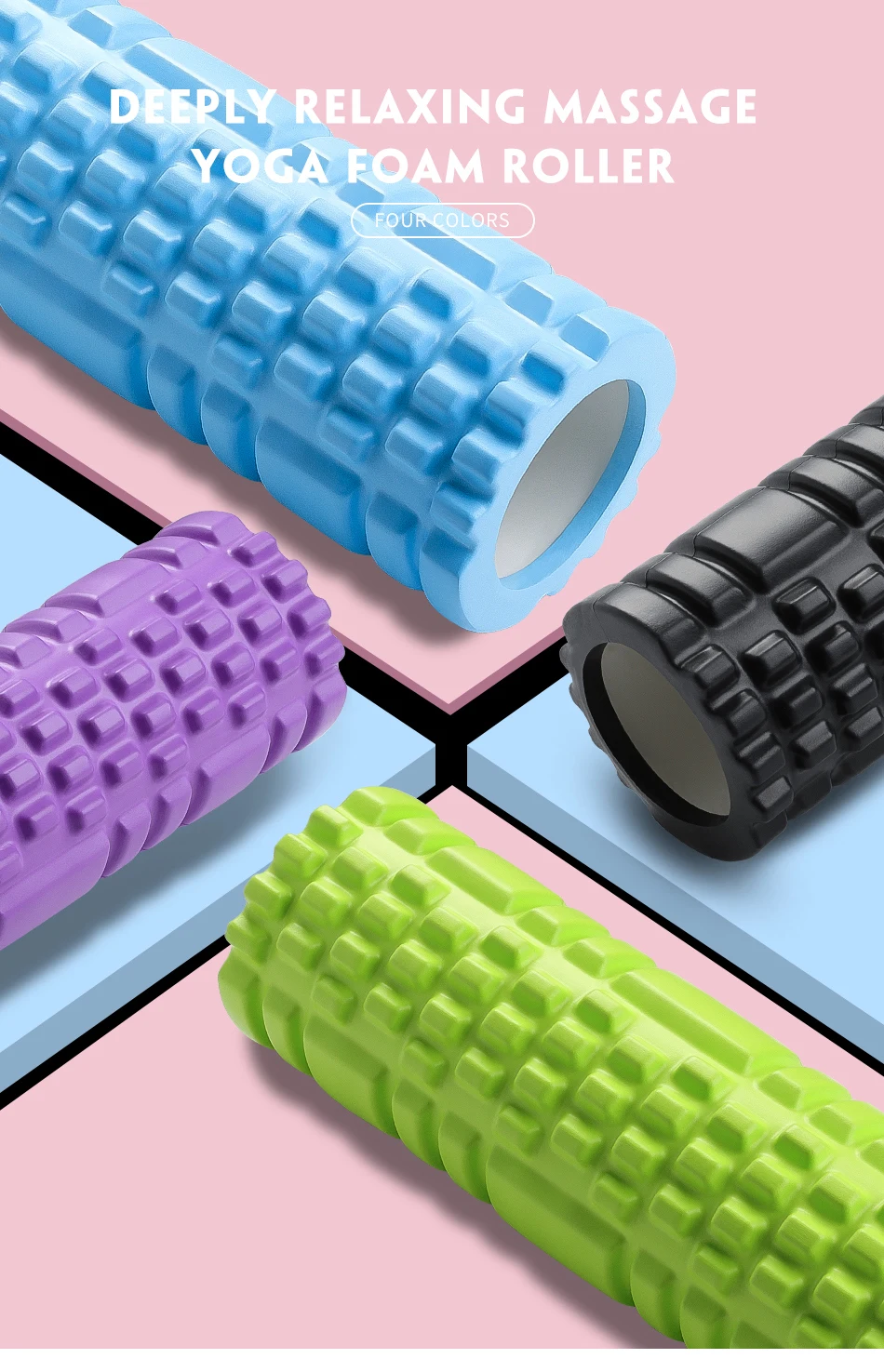 Custom Fitness Foam Roller Yoga Block Gym Pilates Yoga Exercise Back Muscle Massage Roller Home Training Equipment