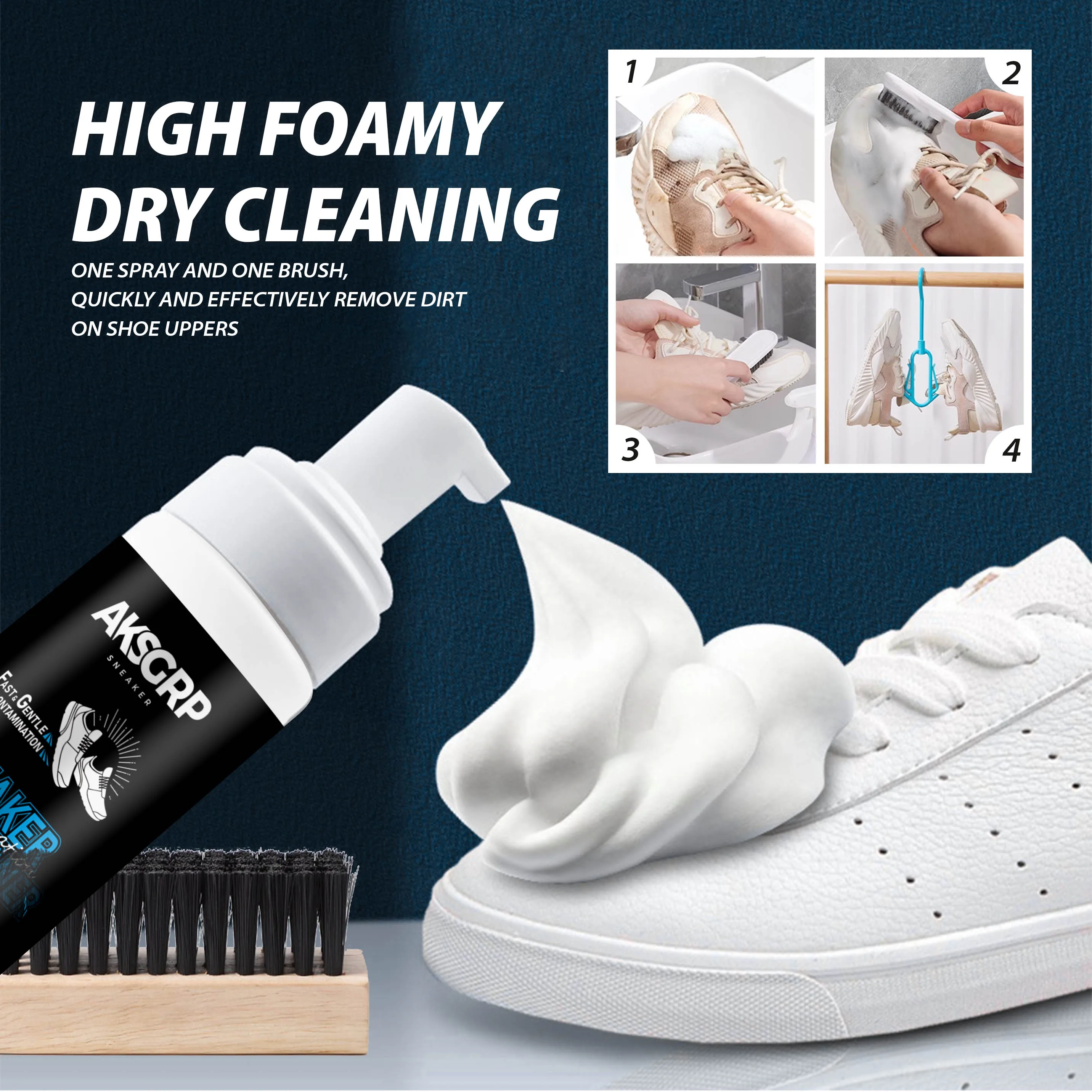 AKSGRP  Shoe Cleaner Cleaning Foam Care Kit 150 ml Sneaker Cleaning Kit