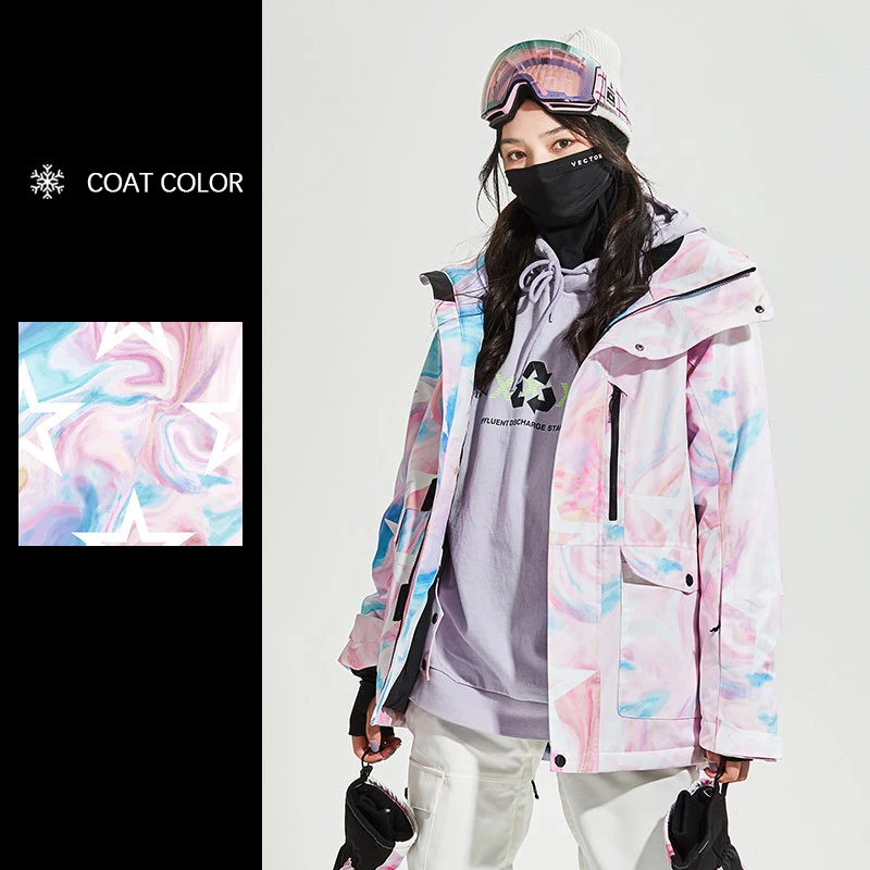 Custom Logo Winter Windproof Breathable Jacket Outdoor Sports Snowboard Wear Snow Suits Alpine Ski Fashions Snow Clothes Womens