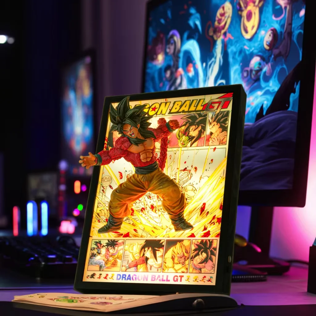 3DNight LightJapanese Anime Poster 3D Na Ruto Dragon Ball Z Action Figure Model Plastic Craft Lenticular Wall