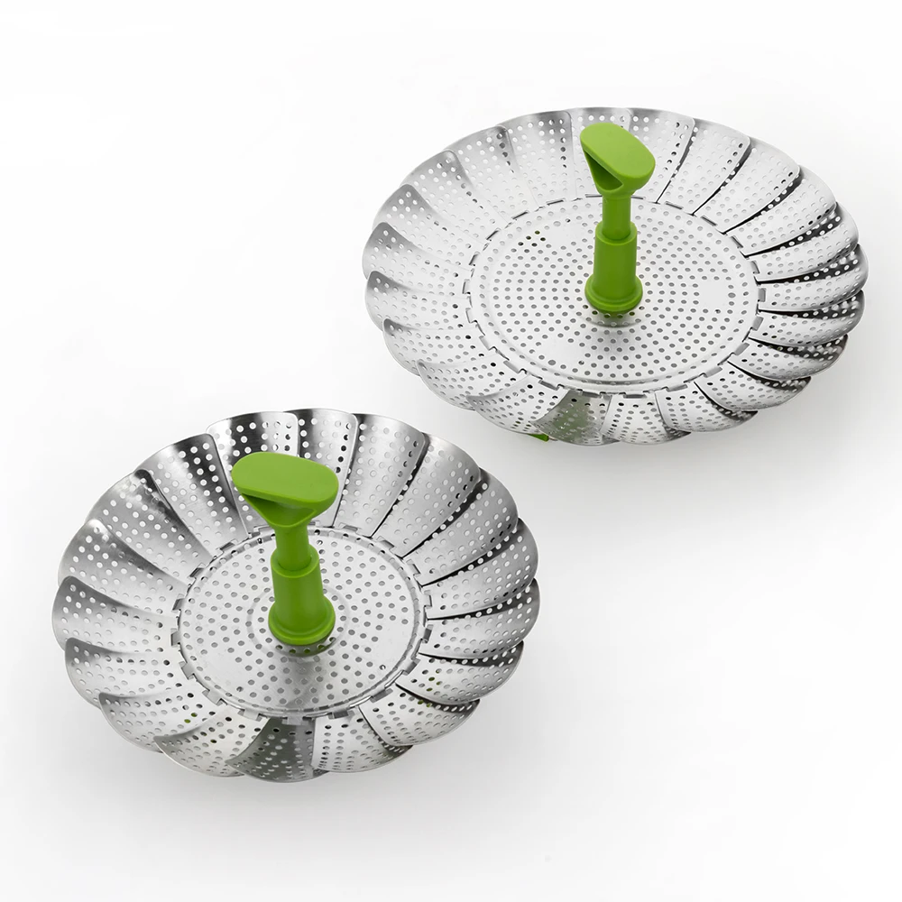 Kitchen Gadget Stainless Steel Steamer Basket Folding Vegetable Steamer Basket For Cooking