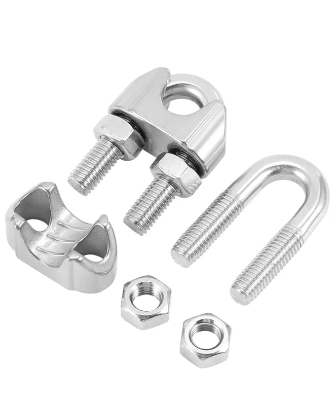 DIN741 SS304   High quality Malleable steel Rigging hardware Wire Rope Clip connecting Clip