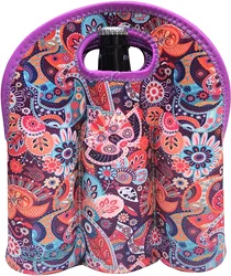 Eco-friendly Blue Color Cheaper price Neoprene Wine Bottle Holder Water Bottle Sleeve Carrier Bag Pouch Cover