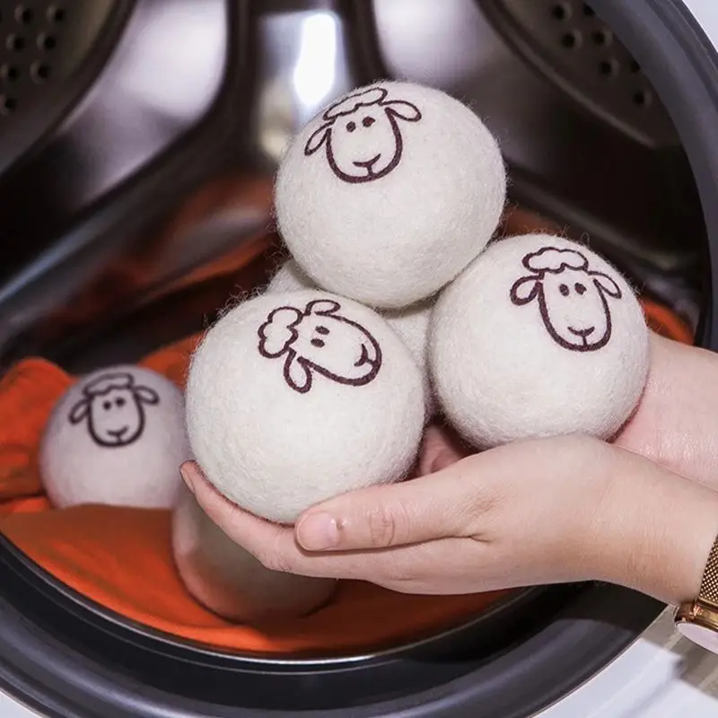 100% New Zealand Wool Organic Fabric Cute Softener XL Chemical Free 6 Pack 7 cm eco-friendly Wool Dryer Ball