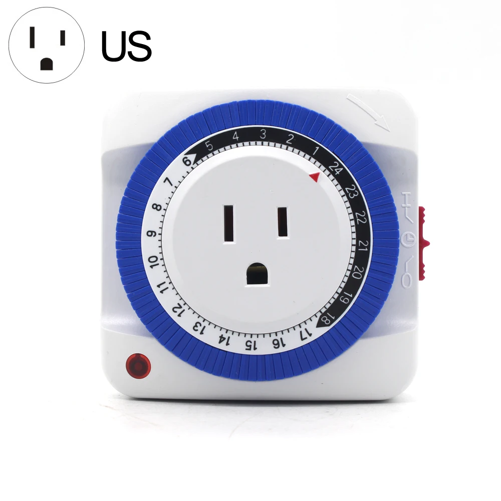 Eu Us 24 Hour Timer Socket Protector Energy Saving Mechanical Program Digital Timer Switch Plug Wall Outlet Timer Plug