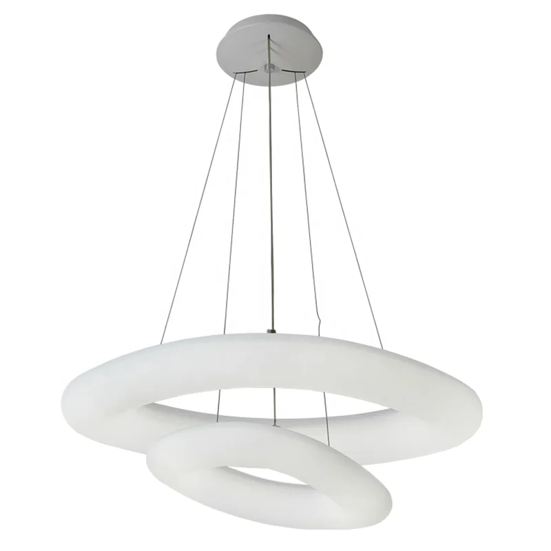 custom nordic decorative pe double layer ring circle modern led hanging modern italianate pendant lights lamp