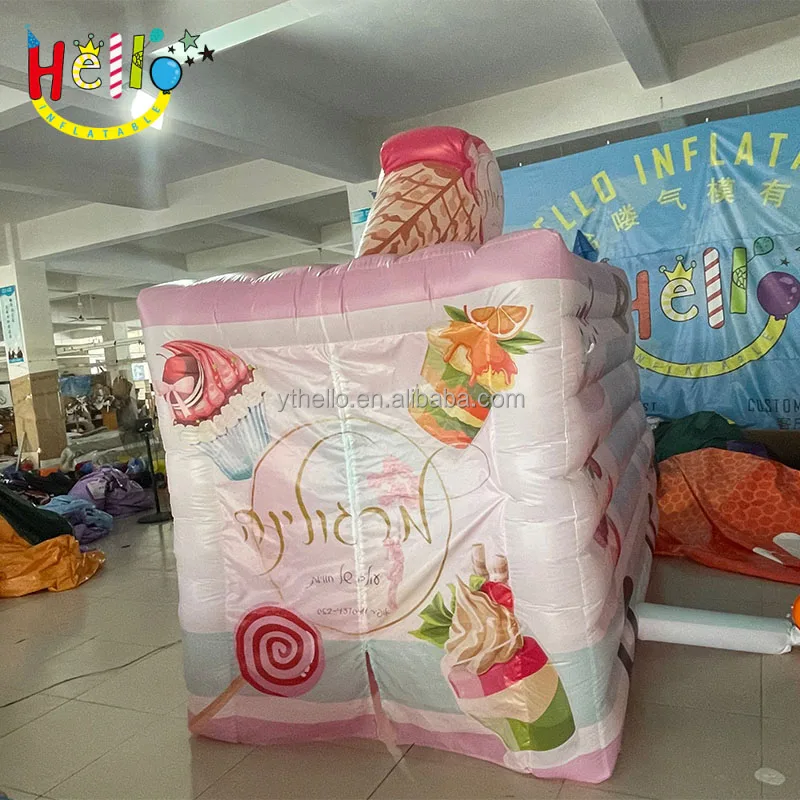 Hot sale inflatable ice cream car, inflatable ice cream booth for sale