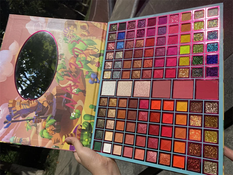 New huda hot sell 99 color  palette professional eyeshadow beauty makeup cosmetics custom logo