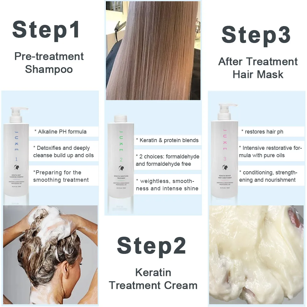 Keratin Treatment OEM Brand Manufacturer Brazilian Protein Smoothing Straightening Professional Keratin Hair Treatment
