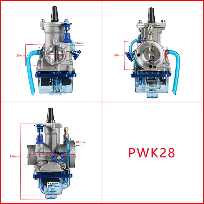 High speed adjustable carburetor for Keihin PWK28 30 32 34MM clear blue oil pan carburetor