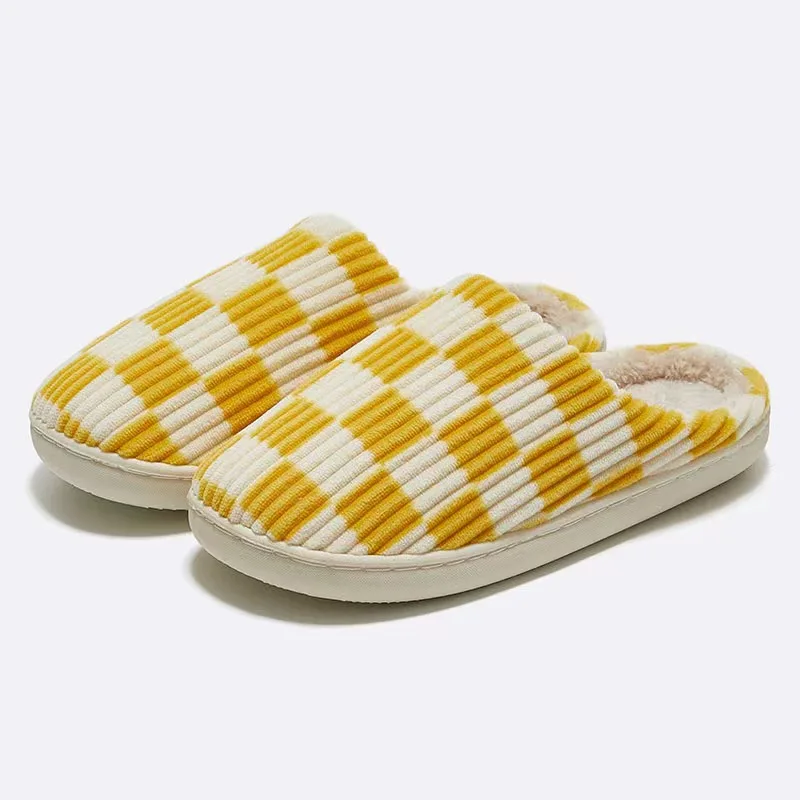 Home Slippers For Women And Men Couple Unisex Classic Checkerboard Comfortable Wholesale House Cotton Soft Sole Women Slippers