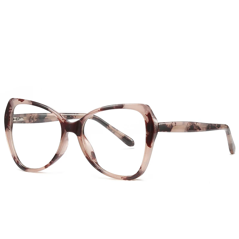 TR90 Fashion Round-Frame Cat-Eye Optical Glasses with Anti-Blue Light Optional Black Red And Blue Frame Colors