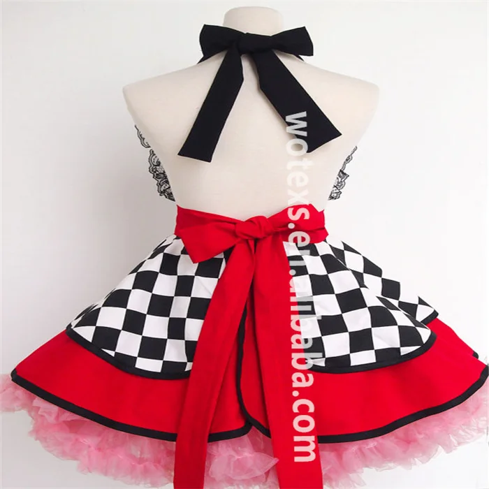 Fashion personalized custom European sexy lace aprons royal court princess peach heart lace dress long interesting Ladies aprons