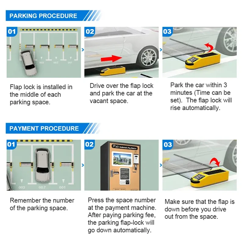 China Manufacturing Parking Lock System Parking Automatic Barrier Blocker 485 Parking Flap Lock For Sale