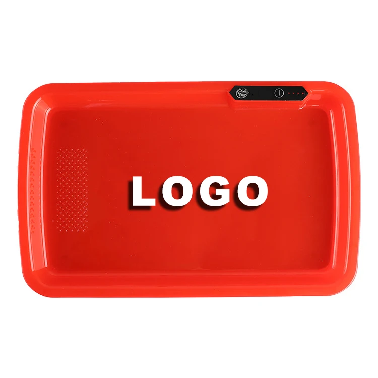 
OEM/ODM Plastic Rechargeable LED Weed Glow Rolling Tray for Bar Decoration 