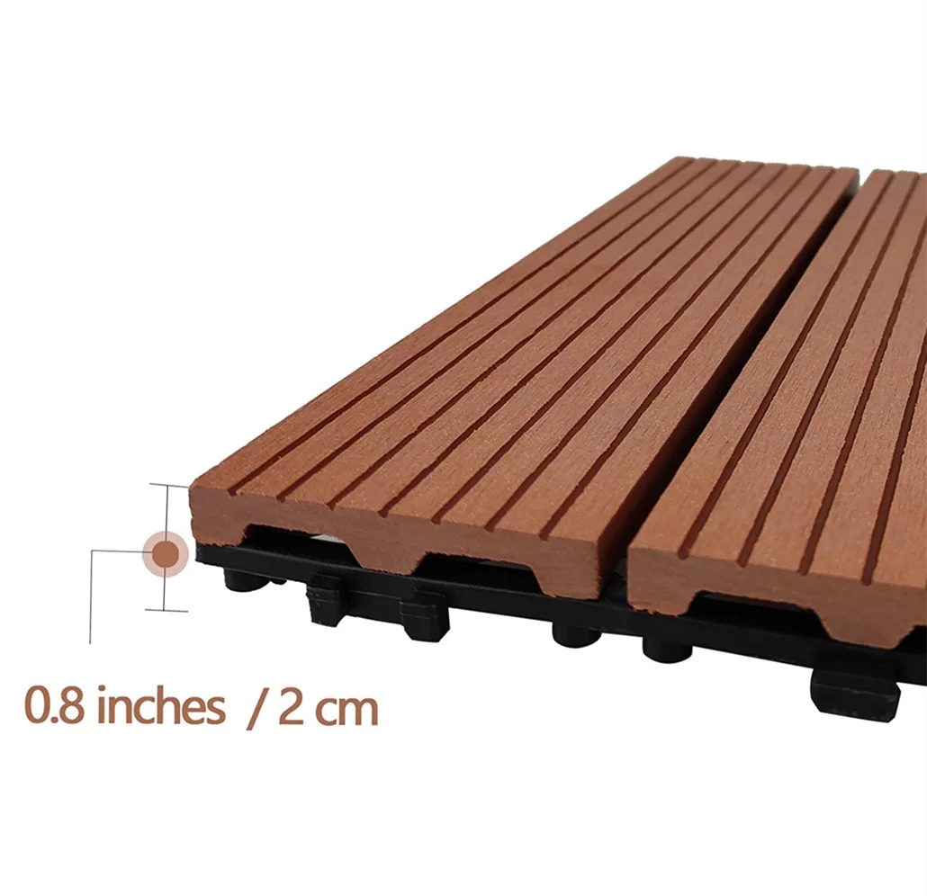Composite Floor Patio Garden Swimming Pool Balcony Piso Walkway Roof Tiles WPC Board Interlocking Deck Tiles DIY Wood Plastic
