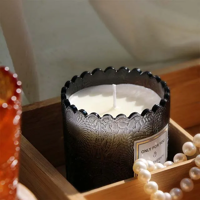 Лидер продаж красная прозрачная стеклянная чашка 7 5*9 см Подарочная коробка из пчелиного воска вишни покупайте Vela парфюмерную чашку в упаковке