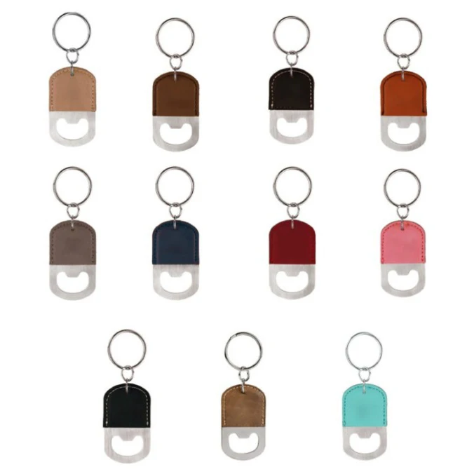 Персонализированный Чехол из искусственной кожи для ключей на День отца, брелок с монограммой для открывания бутылок с пивом