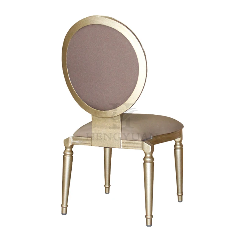 Customized Color Wood Grain Stackable Weeding Dining Banquet Aluminium Louis Chair